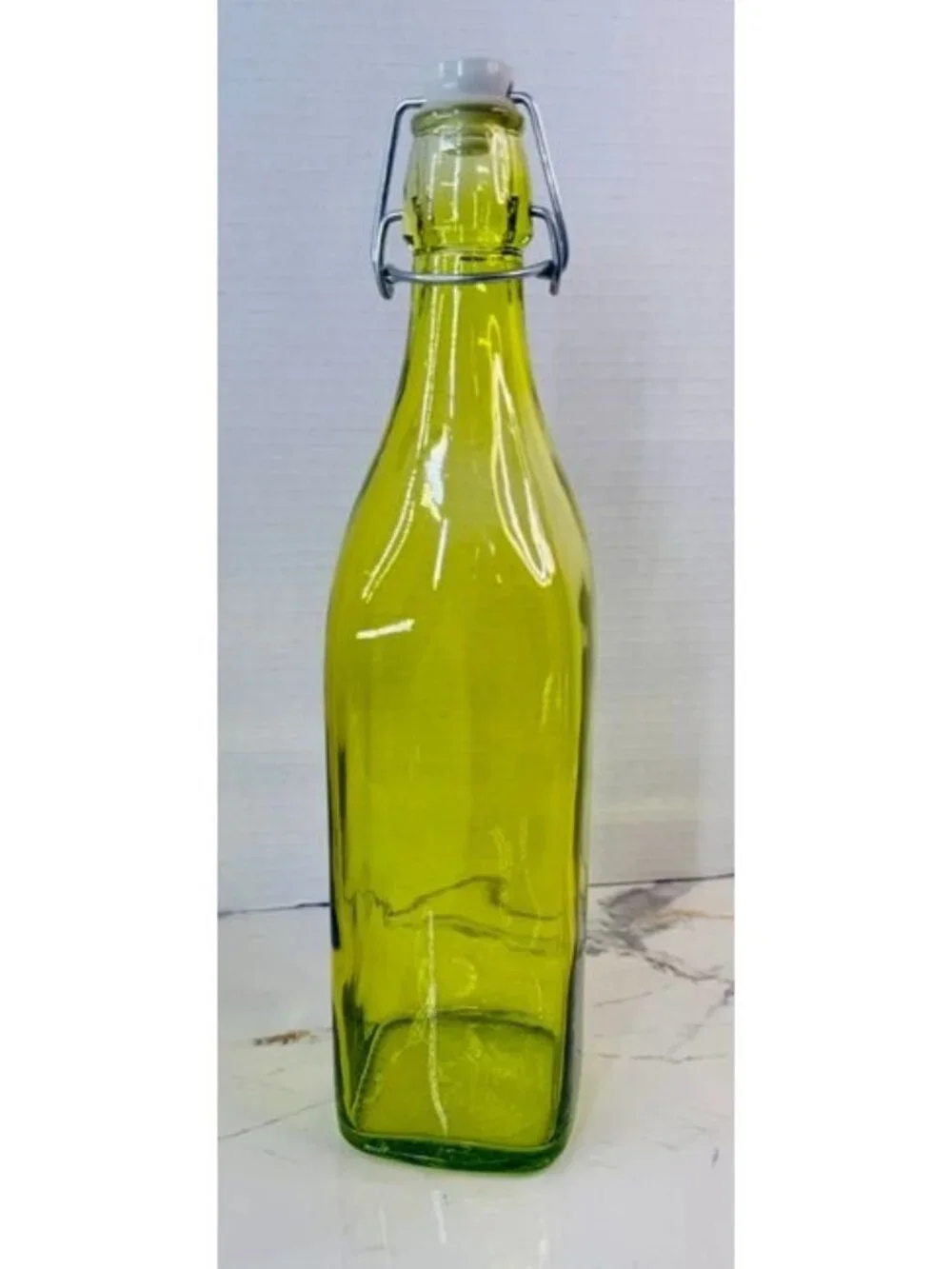 Beautiful Green Glass Bottle with Swing Top